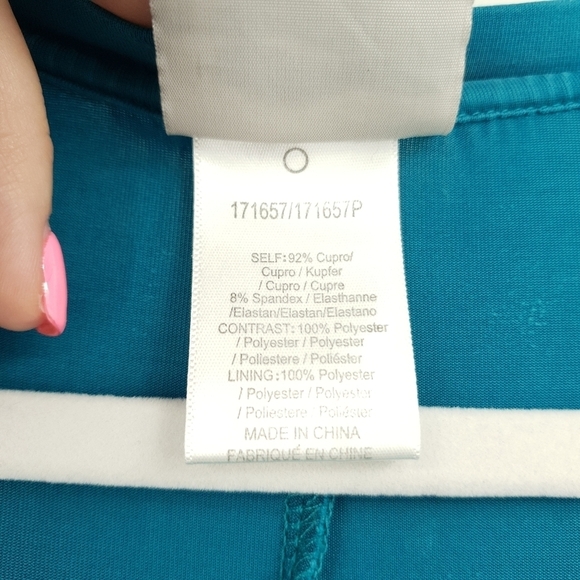 Dolan‎ Left Coast Collection Turquoise Shirt Dress Gauzy Skirt Women's Medium - Picture 6 of 11